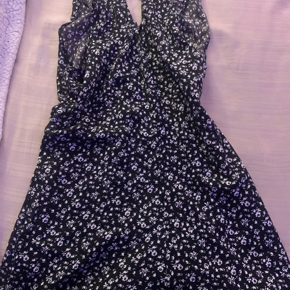 black and white floral dress